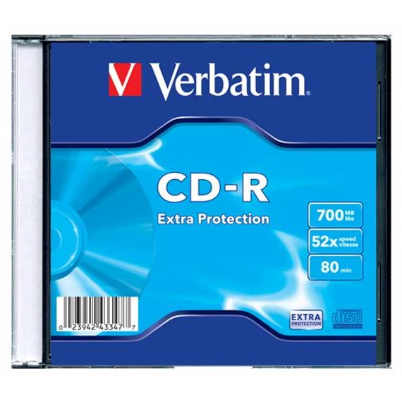 VERBATIM "DataLife" CD-R lemez, 700MB, 52x, 1 db, vékony tok