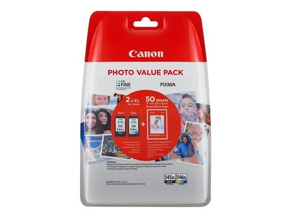 CANON, PG-545XL/CL546XL fekete, színes Tintapatron multipack Pixma MG2450, 2550 nyomtatókhoz,