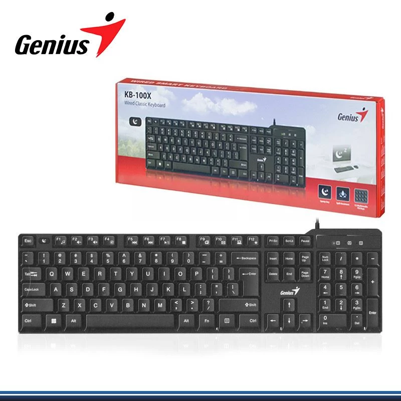 Genius KB-100X billentyűzet fekete (31310049405) (31310049405)